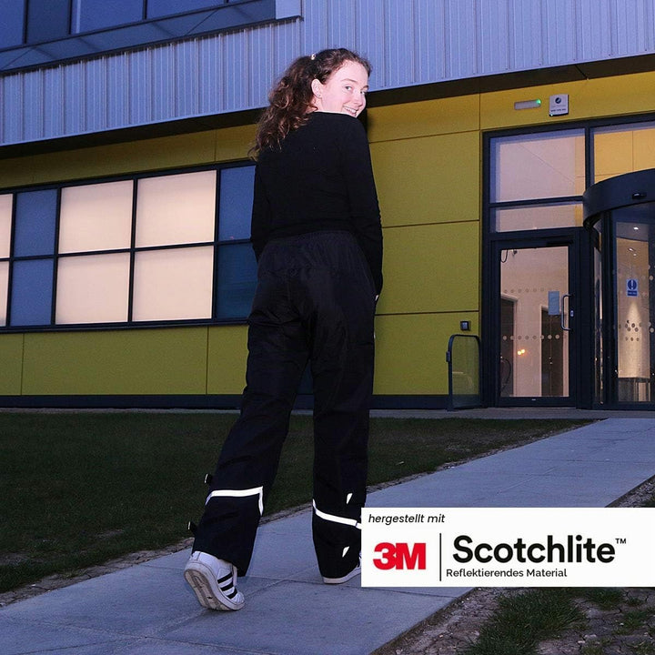 Salzmann wasserdichte Regenhose - Leichte Wanderhose - Hergestellt mit 3M Scotchlite, L