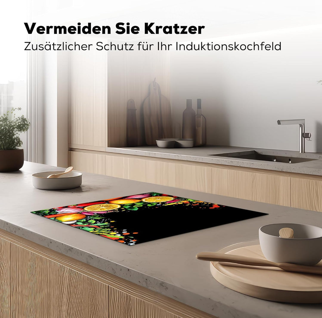 KitchenYeah© Herdabdeckplatte Einteilig 59x51 cm Küche Ceranfeld Abdeckplatte Cerankochfeld Abdeckun