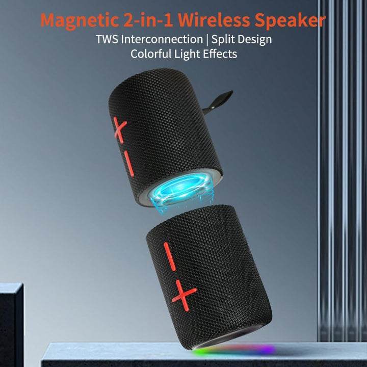 CYBORIS Tragbarer 2-in-1 magnetischer Bluetooth-Lautsprecher, 20W Bluetooth 5.3 mit Dual-Lautspreche