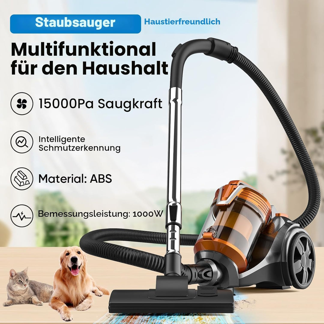 Beutelloser Staubsauger ohne Beutel, 3600W Staubsauger Beutellos, Staubsaugers Starke Saugleistung 1