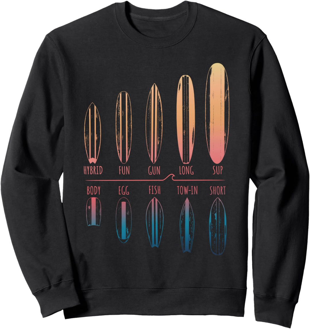 Surfbretter Surfer Portfolio Surfbrett Surfing Boy Girl Surf Sweatshirt