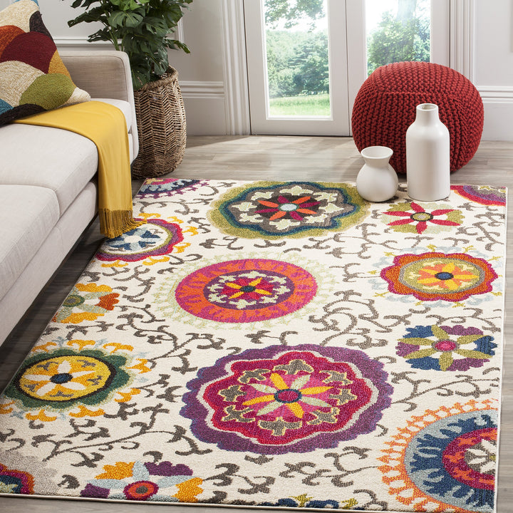 SAFAVIEH Boho Chic Teppich für Wohnzimmer, Esszimmer, Schlafzimmer - Monaco Collection, Kurzer Flor,