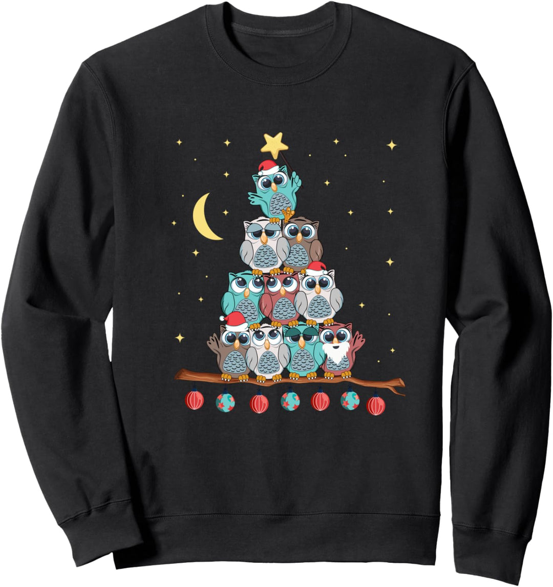 Weihnachten Design Motiv mit verschiedenen Eulen Sweatshirt