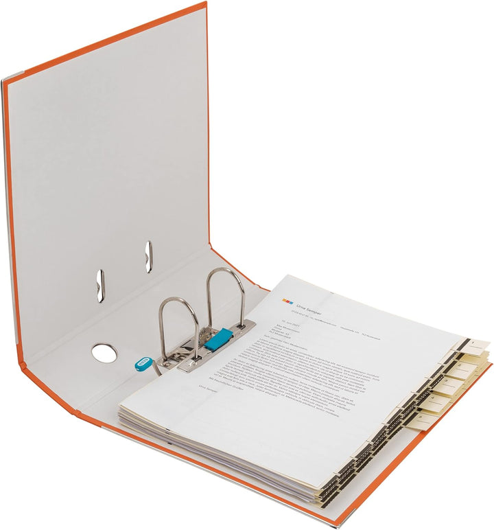 Elba Ordner A4, Smart Pro, 8 cm breit, Kunststoff aussen, orange, 10 Stück orange A4, breit, orange