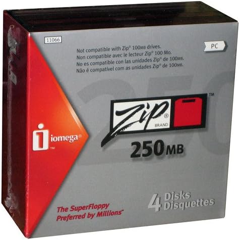 COMP4U Iomega PC-Formatted 250 MB Zip Disks 4-Pack, SKU 11066