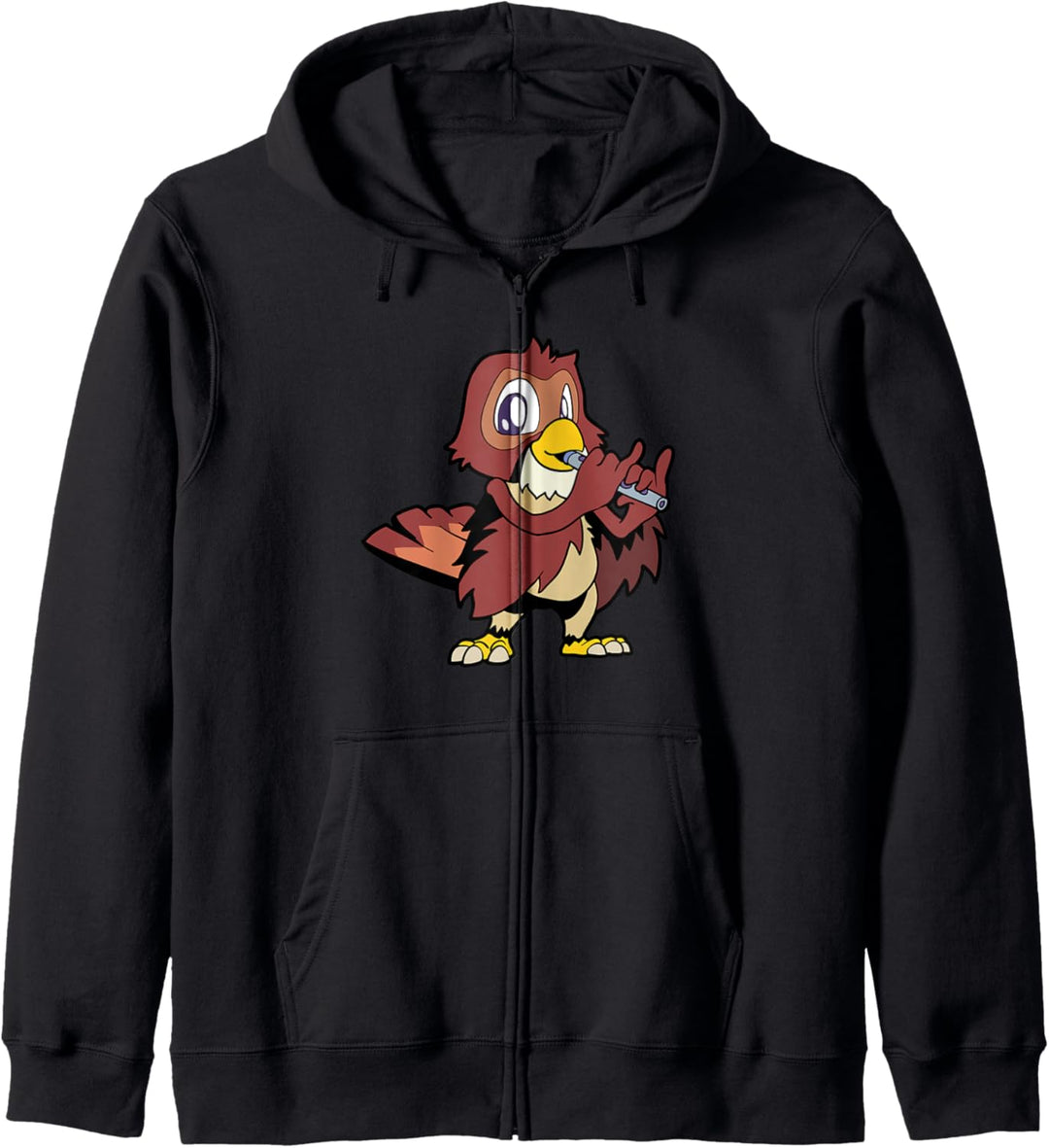 Cartoon Eule - Flötenspieler Kapuzenjacke