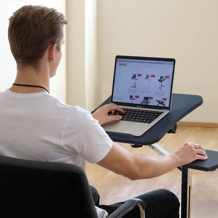 Tatkraft Joy Laptoptisch Hohenverstellbar mit Mausablage, Laptop Rolltisch, Stehtisch Mobil, Höhen O