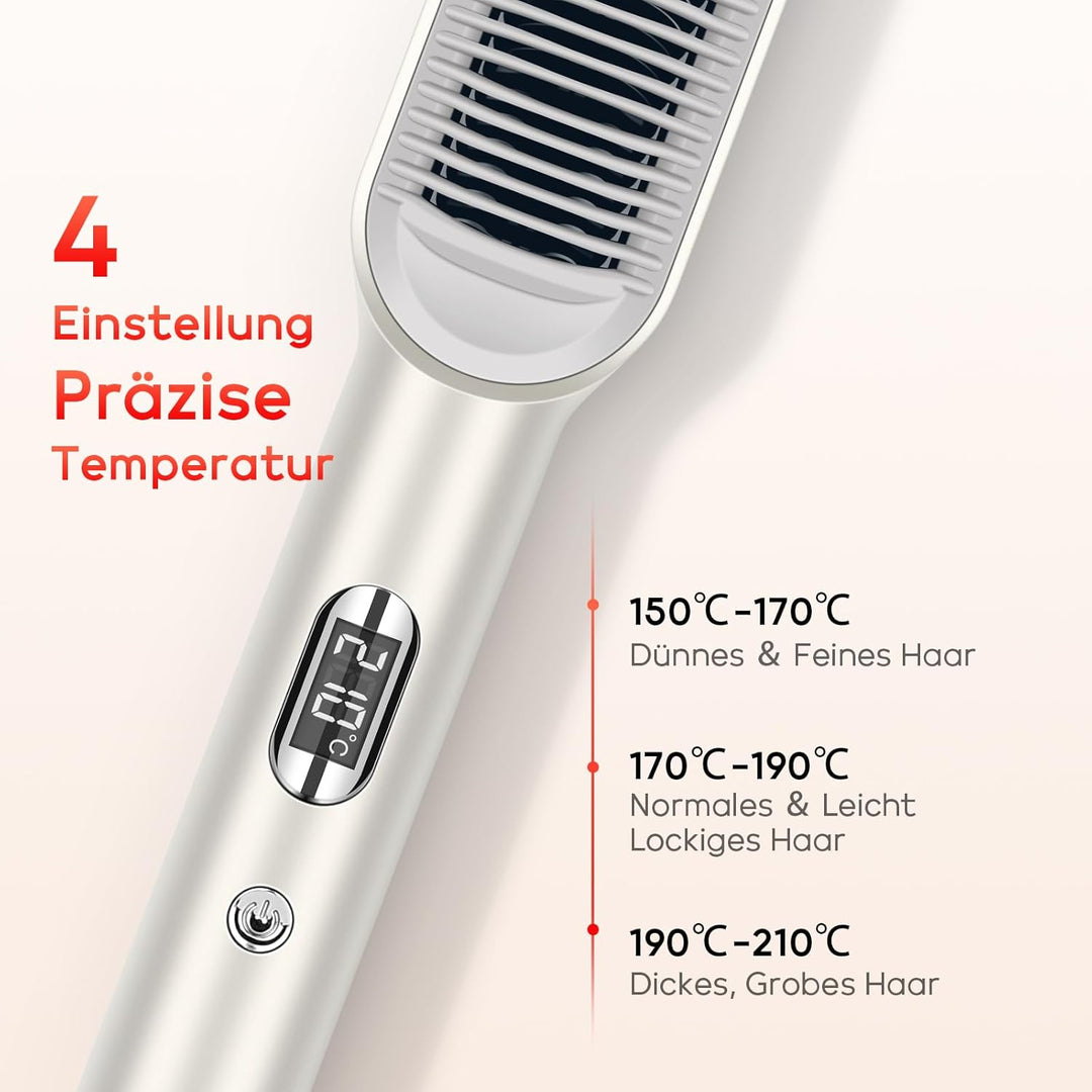 Ionen Glättbürste - PARWIN PRO BEAUTY Haarglätter Bürste - Glättungsbürste mit LED-Anzeige - Hair St