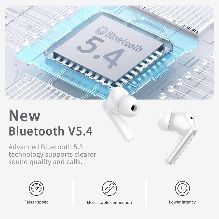 Kabellose Bluetooth Kopfhörer, In Ear Kopfhörer Bluetooth 5.4 mit 4 ENC Noise Cancelling Mics, HiFi
