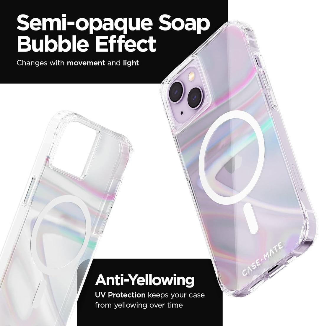 case-mate Soap Bubble MagSafe Case Schutzhülle kompatibel mit Apple iPhone 14 Plus Hülle Regenbogen