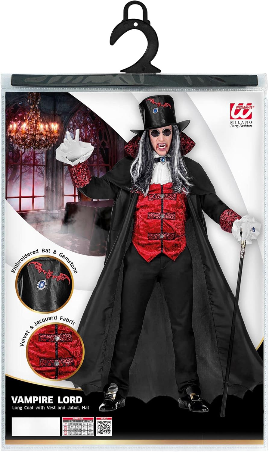"VAMPIRE LORD" (long coat with vest and jabot, top hat) - (XL), XL