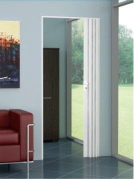 PORTE A SOFFIETTO PVC 82X210 MARRONE NOCE (085773)