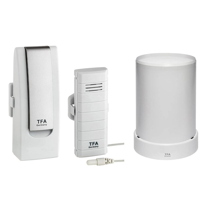 TFA Dostmann Weatherhub Starterset, mit Temperatursender und Funk-Regenmesser, SmartHome, ideal für
