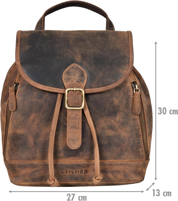 STILORD 'Allison' Rucksack Damen Modern Leder Vintage Daypack Klein Cityrucksack Rucksackhandtasche