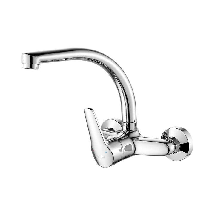Ibergrif M16350 Roma, Wandmontage Küchenarmatur, Einhand Spültischbatterie, Wasserhahn Küche, Chrom