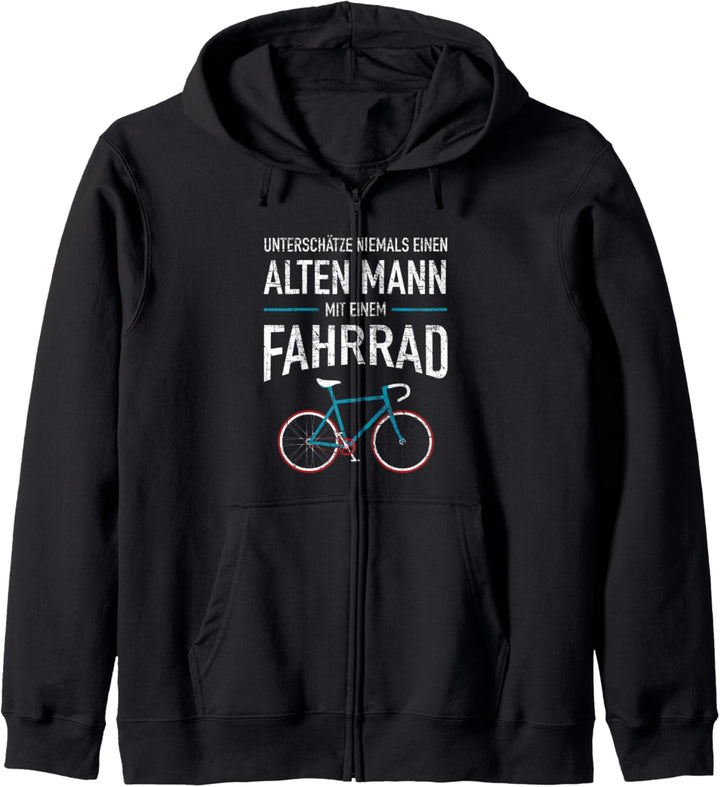Unterschätze Niemals Einen Alten Mann Mit Einem Fahrrad Kapuzenjacke
