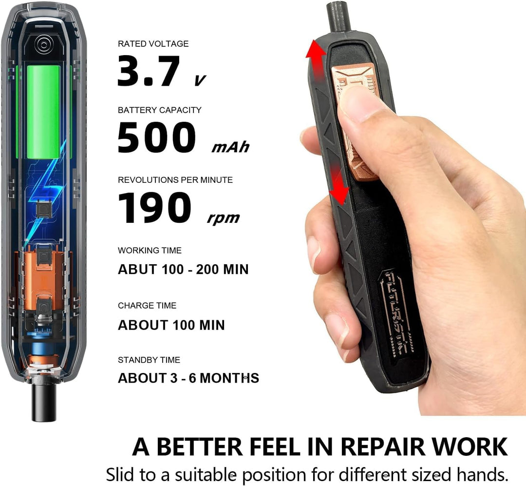 JAKEMY 180 in 1 Electric Screwdriver Set Precision Mechanic Repair Tool Screwdriver Set 3 Gears Torq