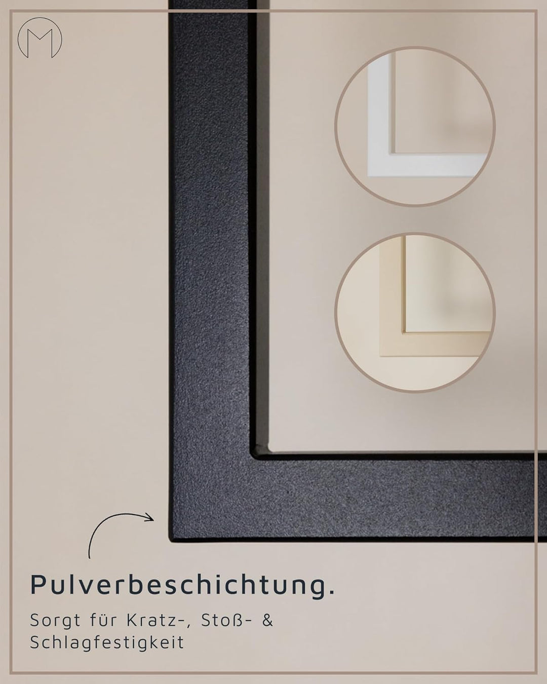Metallbude Kleiderstange RUBI Cashew - Eckige Garderobe mit Deckenmontage - Decken Kleiderstange - K