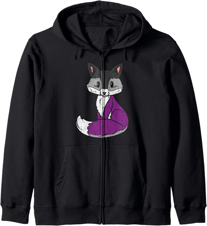 Fox Animal LGBTQ Asexual Flag Ace Pride Ally Men Women Kapuzenjacke