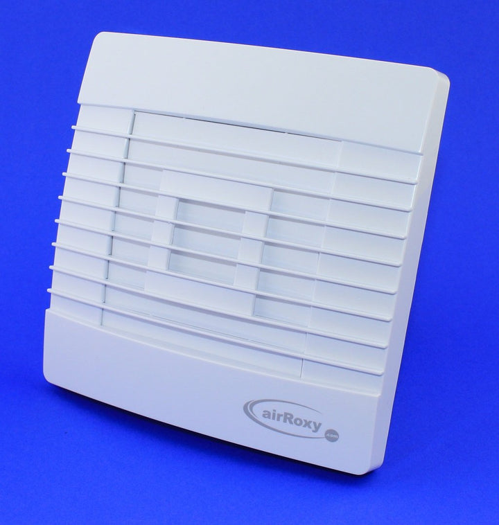 Badventilator mit Jalousie/Lamellen und Timer/Nachlauf Badlüfter Lüfter Ventilator weiss Front Ø 100