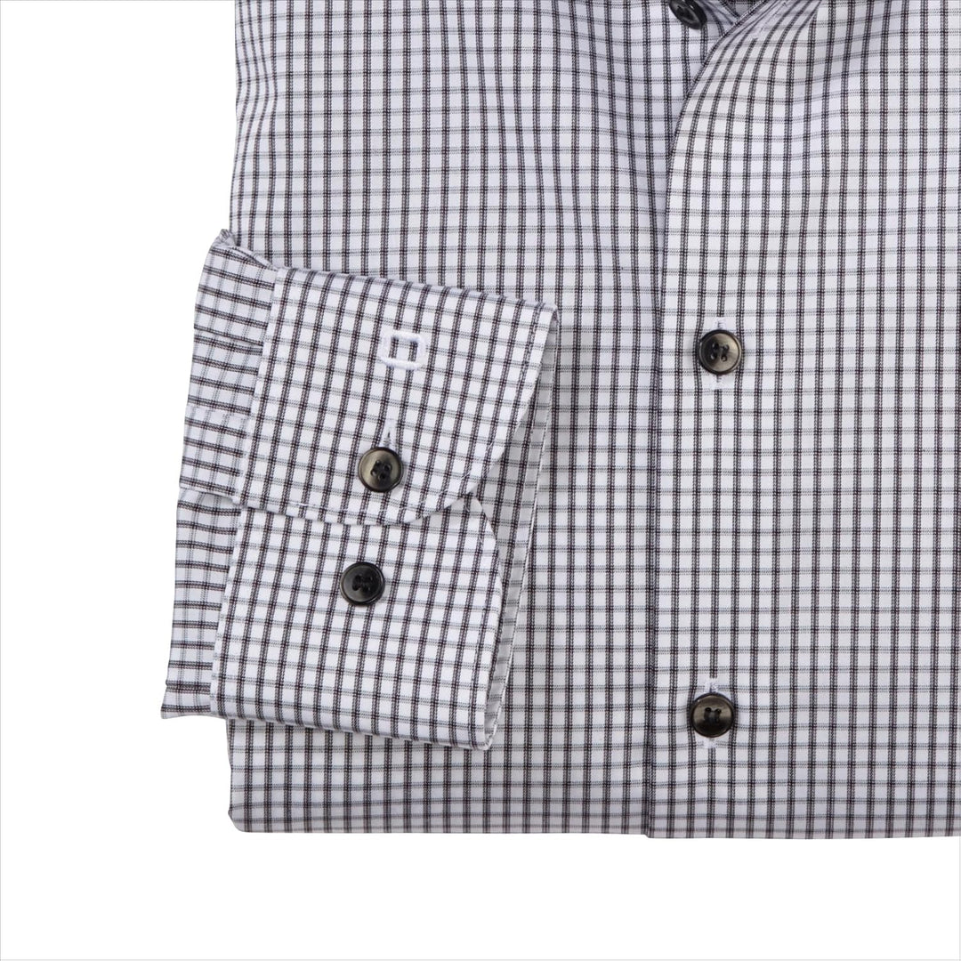 OLYMP Herren Businesshemd Langarm Level Five,Gitter Karo,Body fit,Royal Kent 44 Schwarz 68, 44 Schwa