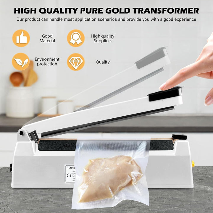 Heisssiegelgerät Folienschweissgerät 200mm, Folienschweissgerät, Impulse Heat Bag Sealer, Versiegelu