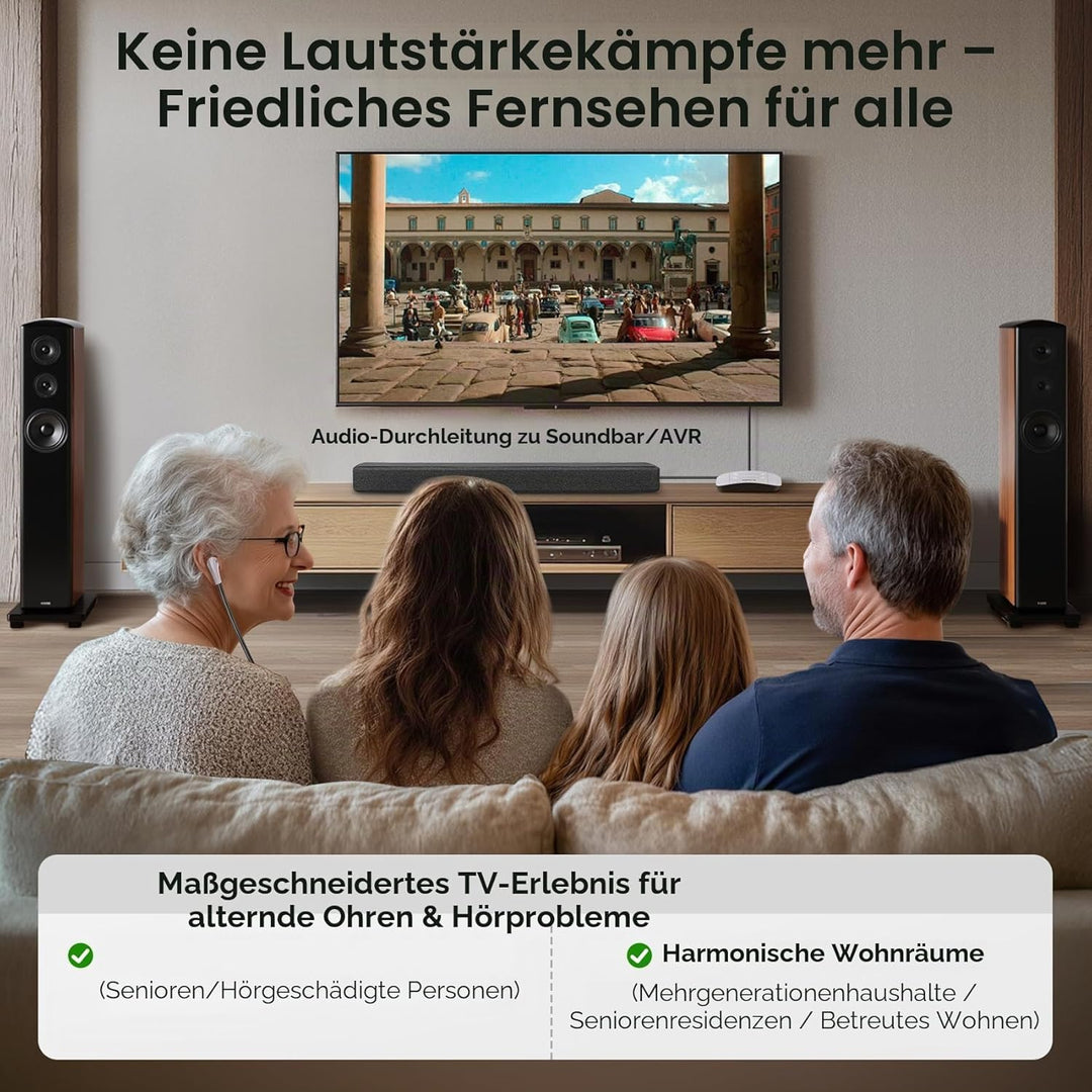 SIMOLIO Digitale Funkkopfhörer für Fernseher Kabellos, Kopfhörer Kabellos für Fernseher für Senioren