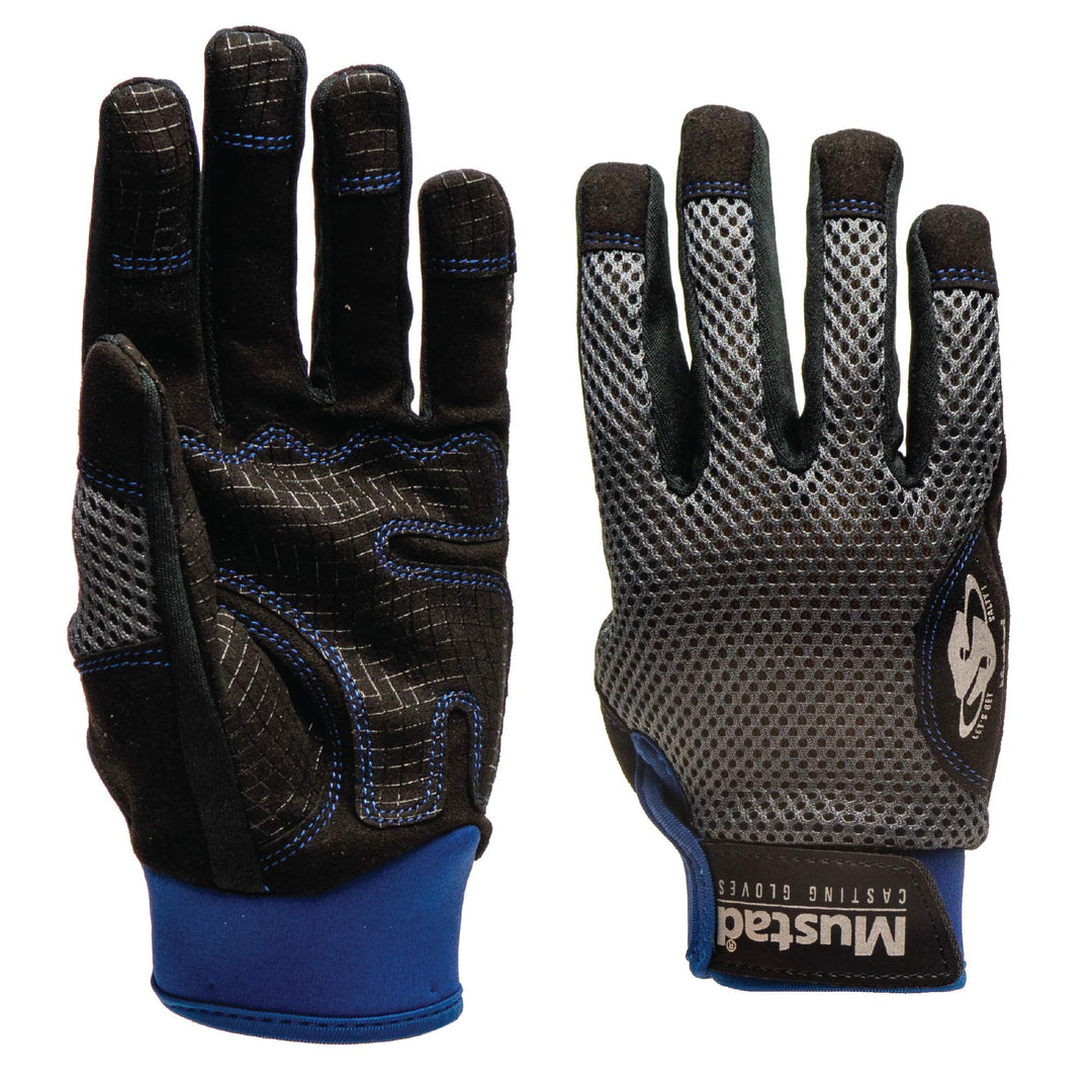 Mustad Wurfhandschuhe | Blau/Schwarz/Grau, S