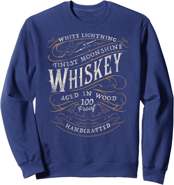 White Lightning Whiskey Finest Moonshine Vintage Sweatshirt