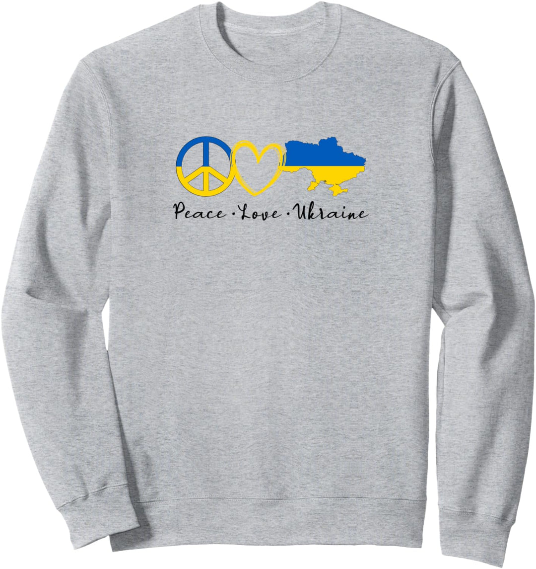 Frieden Liebe Ukraine Mädchen Damen Ukrainische Flagge Sweatshirt