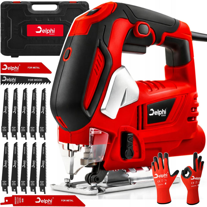 Delphi Stichsäge 750W mit Laser &amp; LED - Elektrische Pendelhub Stichsäge mit Kabel, variable Geschwin