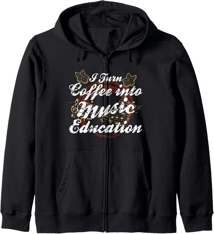 Ich verwandle Kaffee in Musikunterricht Kapuzenjacke