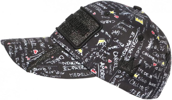 Kappe Plata o Blei, Schwarz, Grau, Strass, Baseball-Kapsel, Grösse: Einheitsgrösse – Farbe: Schwarz