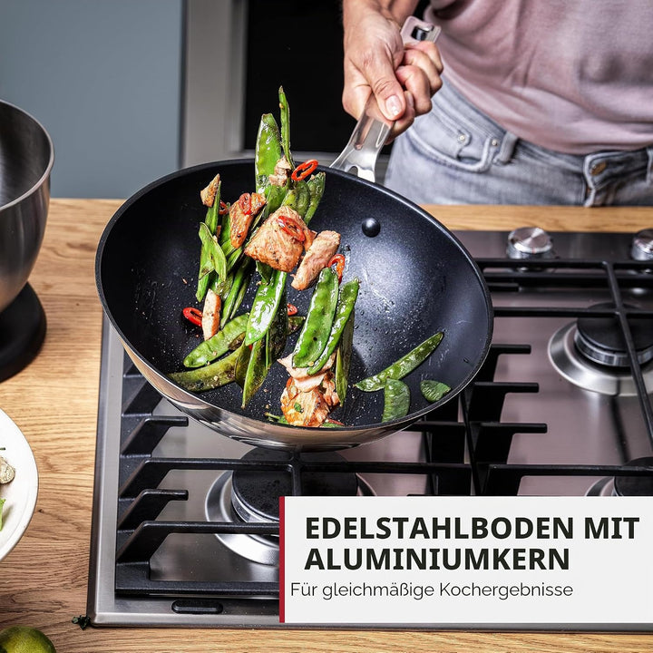 KitchenAid Stainless Steel 20cm, 24cm & 28cm Bratpfannen-Set, PFAS-Freie Gesunde Keramische Antihaft