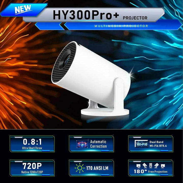 Mini Beamer, Upgrade 4K Smart Heimkino Projektor mit Android 11, 2.4/5G Dual WiFi6, Bluetooth5.4, Au