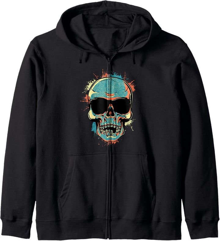 Totenkopf Skull Schädel Sonnenbrille Kapuzenjacke