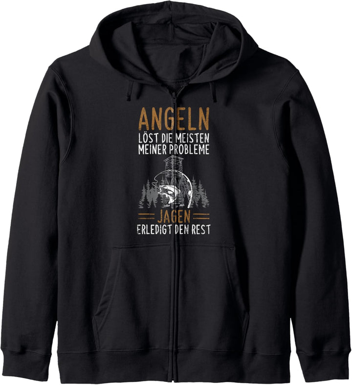 Jäger Angler Jagd Angel Spruch Kapuzenjacke