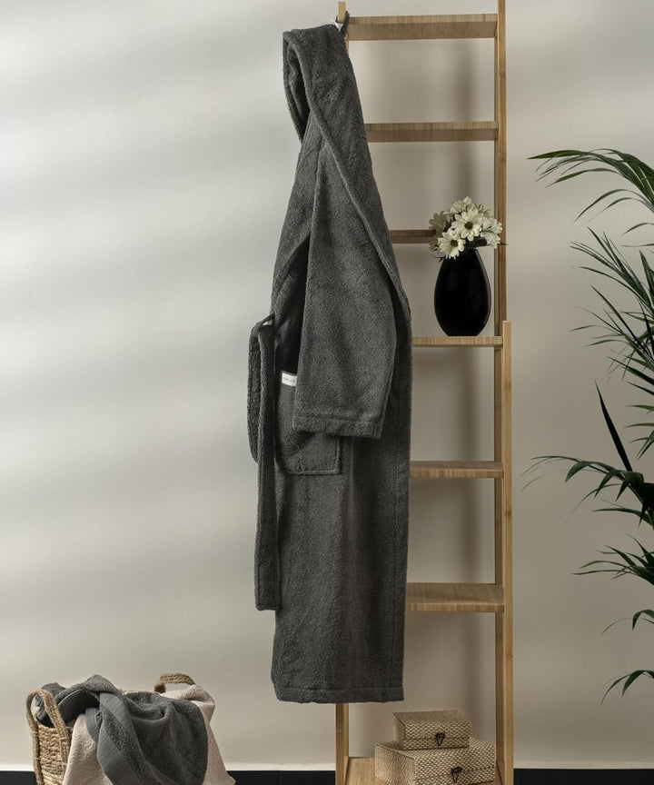 PandaHome Bademantel Damen und Herren aus 100% Baumwolle, Morgenmantel Frottee Kuschel, Saunamantel