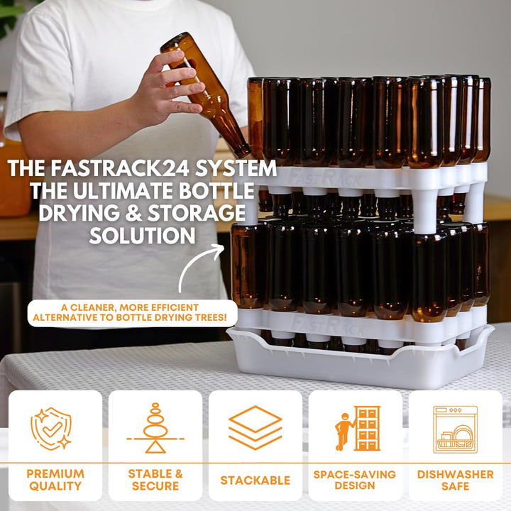 FastRack Flaschentrockner und Ablage-Set (FastRack24 zwei Racks und ein Tablett)
