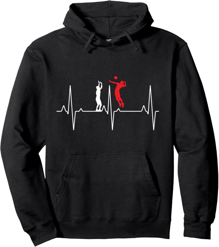 Volleyball Ball Herzschlag Volleyballer Volleyballspieler Pullover Hoodie