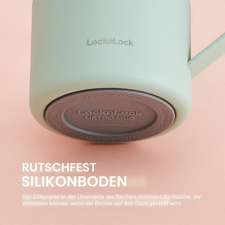 LocknLock Metro Becher Premium 18/8 Edelstahl doppelwandig isoliert mit Griff, perfekt für Tisch mit