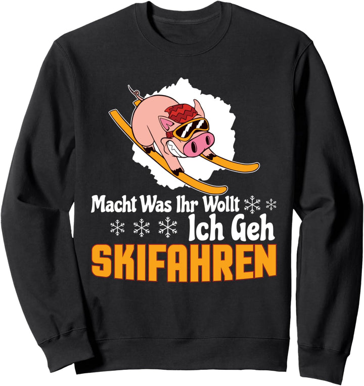 Skifahrer Outfit lustiges Geschenk für Wintersportler Sweatshirt