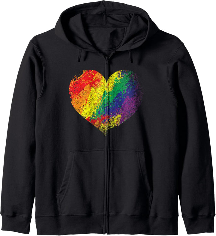 Cool Rainbow Heart Trans Queer Equality Homo Lesbian Schwul Kapuzenjacke
