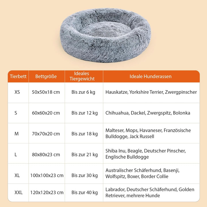 Hundebett Katzenbett 50 cm Waschbar flauschig orthopädische Hundebetten grosse und kleine Hunde Katz
