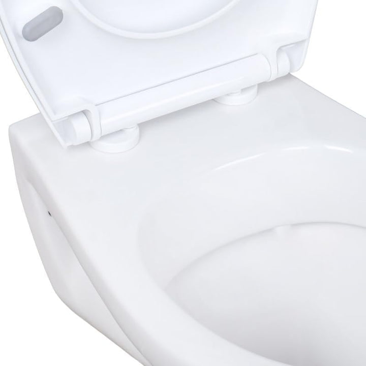 WC Toilette Hänge Wand WC (RosenStern) mit Soft-Close Deckel, Keramik