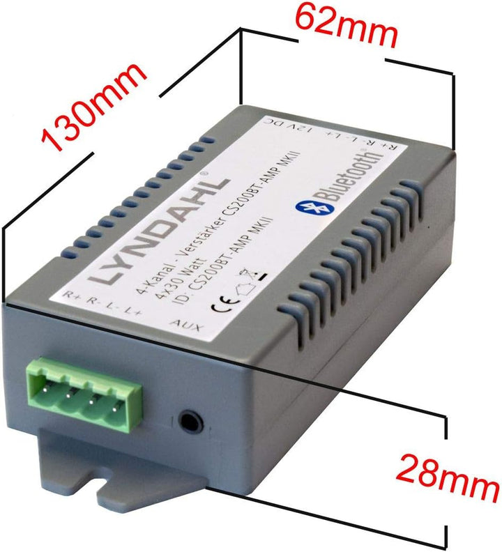 Lyndahl CS200P-Set wahlweise mit 2 oder 4 Lautsprechern inkl. Bluetoothverstärker, Einbaulautspreche