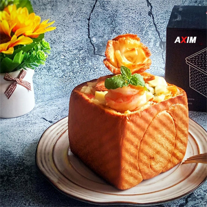 AXIM Kastenform mit Deckel, 250 g, antihaftbeschichtet, quadratisch, Karbonstahl, Backform, Toastfor
