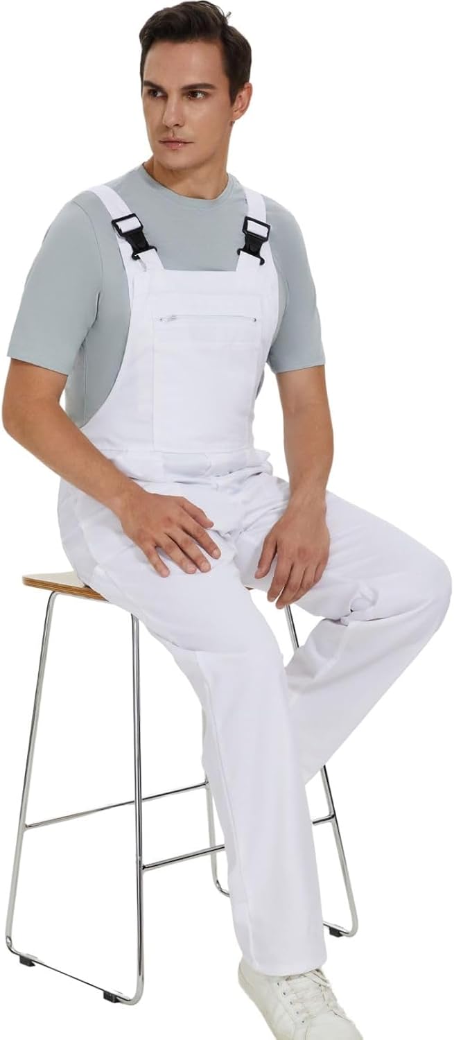 WORK IDEA Arbeits-Latzhose für Männer Multi Pocket Technology Herren Arbeitslatzhose XXL Weiss, XXL