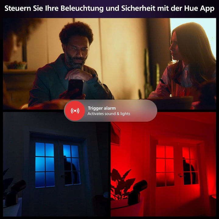 Philips Hue Secure Standfuss für kabelgebundene Überwachungskamera, schwarz, Schwarz