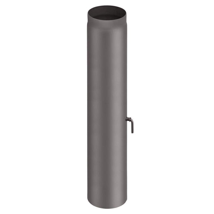 Rauchrohr Ø150mm Rohrelement 1000mm mit Drosselklappe gussgrau Ofenrohr Kaminrohr Rauchrohr 1000mm m